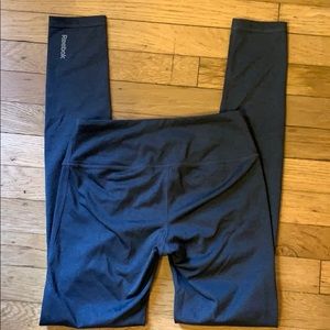 Gray Reebok Full Length Athletic Legging With Mesh Detail